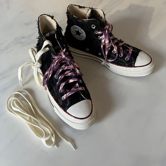 NEW w/o Tags Isabel Marant Converse Collab Boucle Black High Tops 40 39.5 - Picture 2 of 8